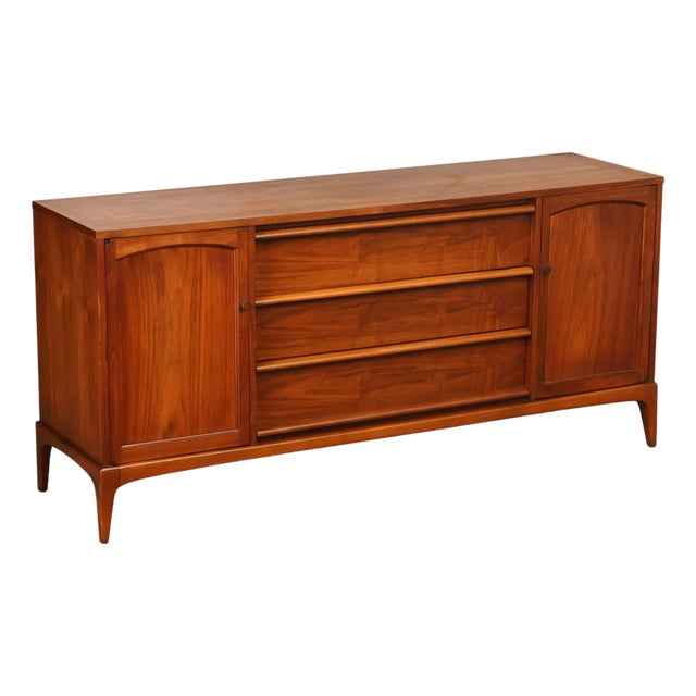 Lane Rhythm Mid Century Walnut Sideboard For Sale