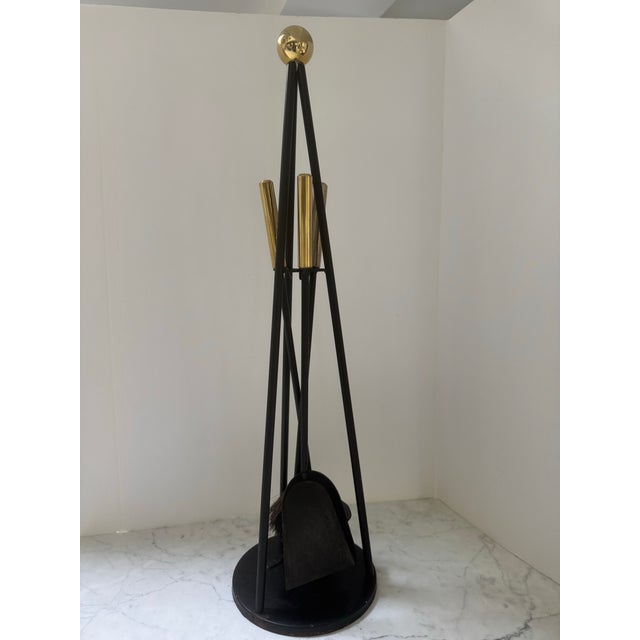 Vintage Brass and Iron Fireplace Set For Sale - Image 12 of 12