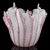 Beautiful vintage Murano hand blown pink, white, and aventurine ribbons Italian art glass handkerchief / fazzoletto vase....