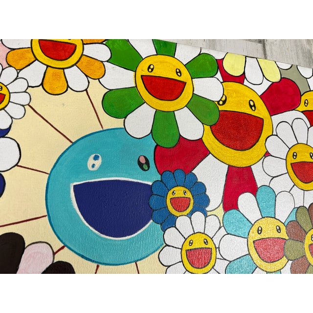 Oil on Canvas Painting in the Style of Takashi Murakami For Sale - Image 10 of 12