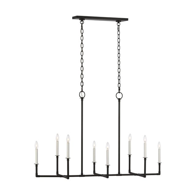 Chapman & Myers by Visual Comfort Studio Bayview Linear Chandelier, Black For Sale - Image 4 of 4
