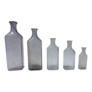 Antique Apothecary / Pharmacy Bottle Collection – Lavender & Clear Glass – 1800s/1900s