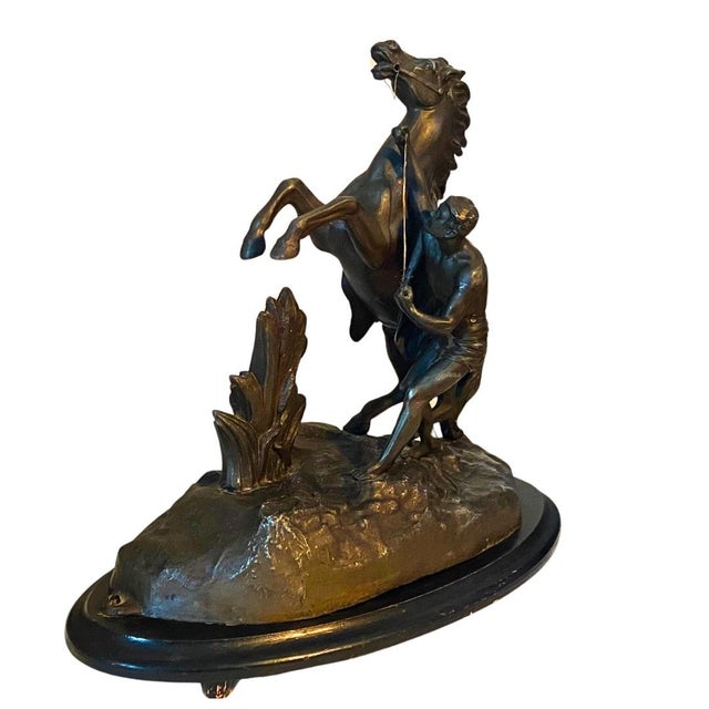 Antique Bronze Cast Marly Horse Sculpture For Sale - Image 4 of 8