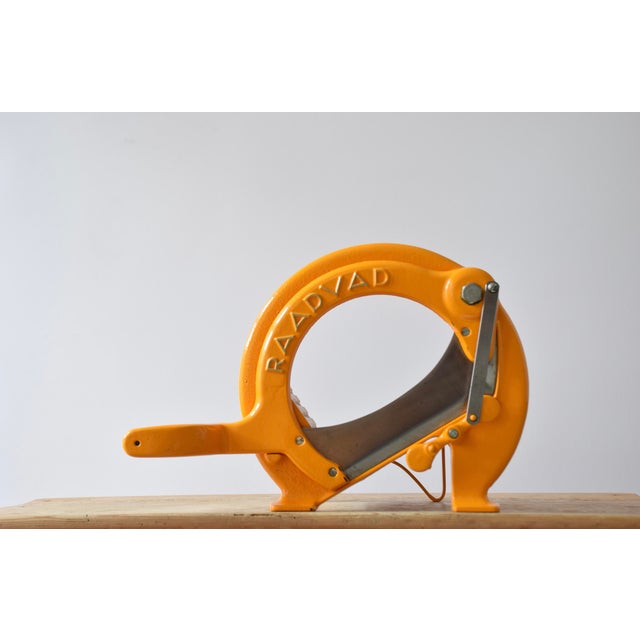 Mid-Century Danish Orange & Gold Bread Slicer by Ove Larsen for Raadvad, Denmark, 1960s For Sale - Image 13 of 13