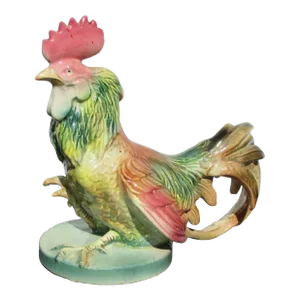 Japanese Fighting Rooster 1930s Ceramic