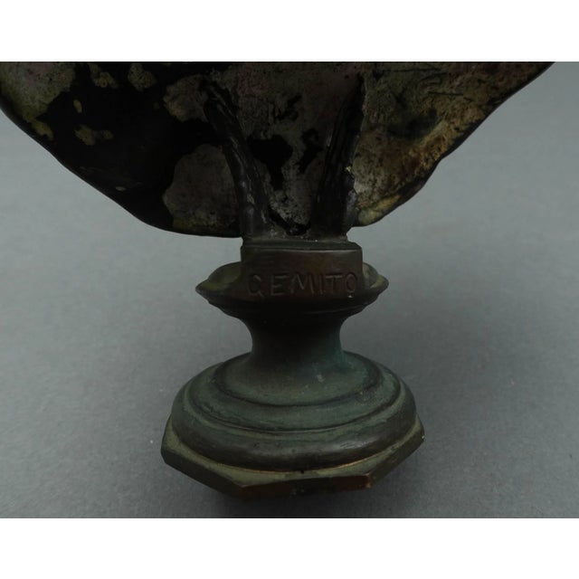Bronze Mid 20th Century Vincenzo Gemito Naples Italy Antique Busto Di Donna Bronze Woman Bust Sculpture For Sale - Image 8 of 8