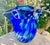 Large Blue Swirl Ruffled Handkerchief Art Glass Vase | Studio Glass Fazzoletto 15"h Artist Signed For Sale In San Diego - Image 6 of 18
