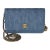 Blue Denim Quilted CC Pearl Crush Wallet On Chain For Sale