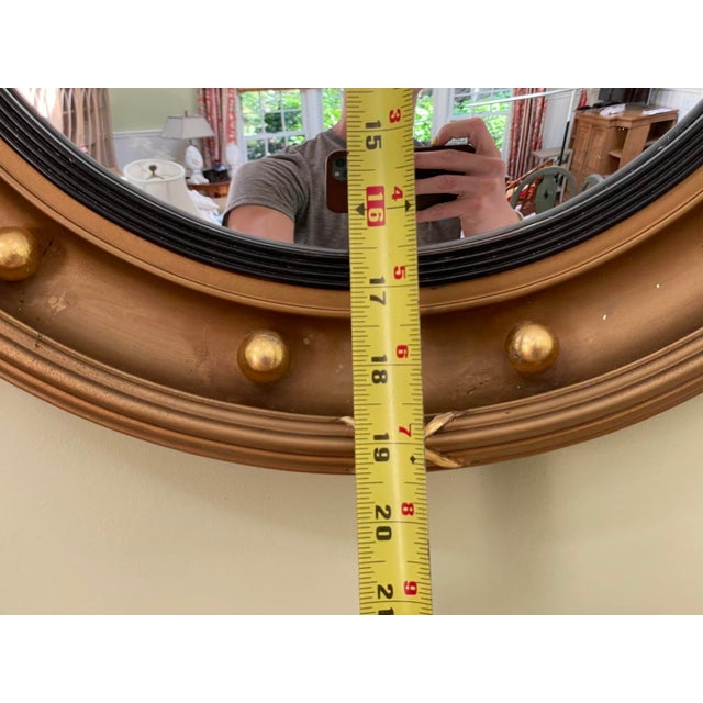 Vintage Regency Style Convex Bullseye Mirror For Sale - Image 4 of 5