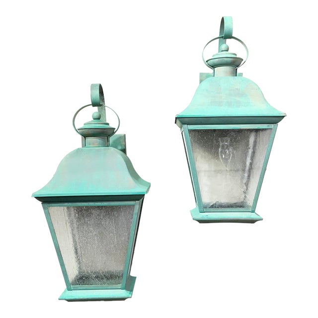 Pair of Vintage Solid Brass Wall Lanterns - Timeless Elegance for Your Home For Sale
