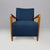 Set of Italian Art Deco Wooden Armchairs in Blue Fabric, 1940s For Sale - Image 4 of 18