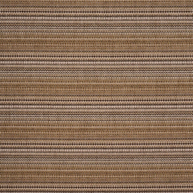 Schumacher Sabine Performance Stripe Fabric In Sepia For Sale