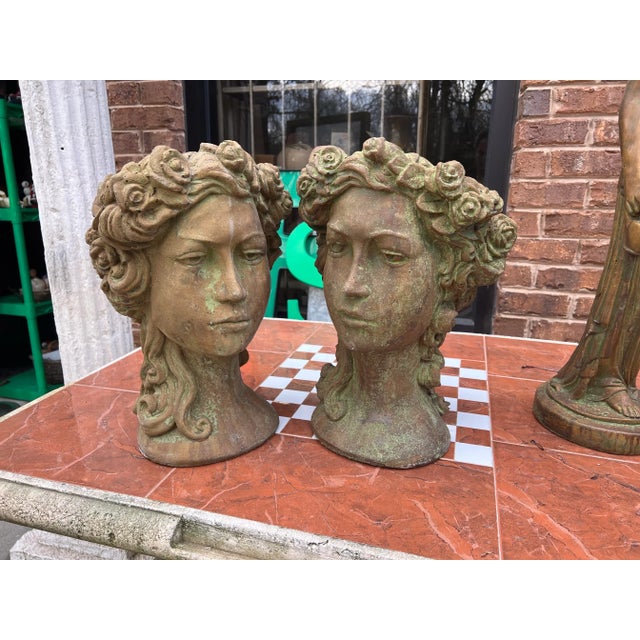 1970s Art Nouveau Stone Planters - Set of 2 For Sale - Image 4 of 5