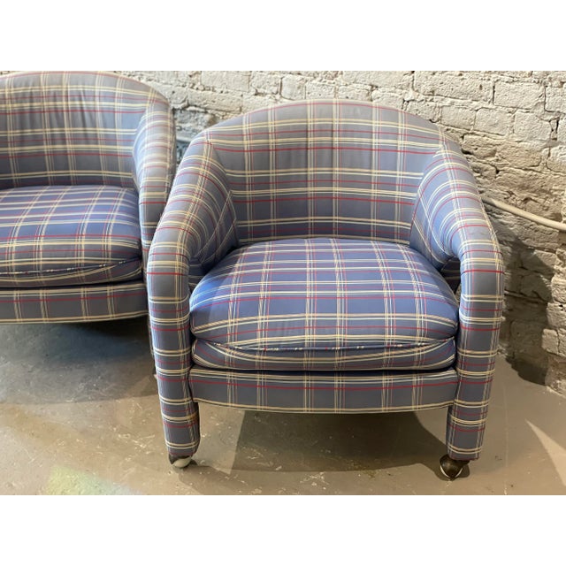 Blue 1980s Postmodern Sculptural Arc Chairs - a Pair For Sale - Image 8 of 9