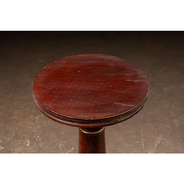 Rustic Antique Carved Mahogany Pedestal Stand For Sale - Image 3 of 6