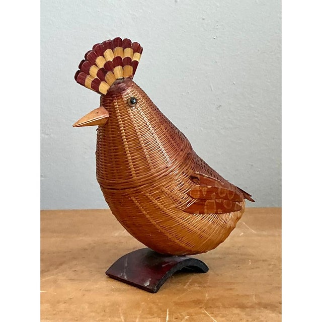 Vintage Shanghai Weave Rattan Pheasant For Sale In West Palm - Image 6 of 12