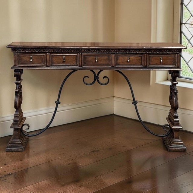 Richly sculptural and beautifully crafted, this Spanish sofa table reflects the enduring influence of traditional Spanish...