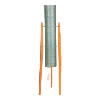 Mid-Century Modern Floor Lamp in Beech by Novoplast Sereď, Czech, 1960s For Sale