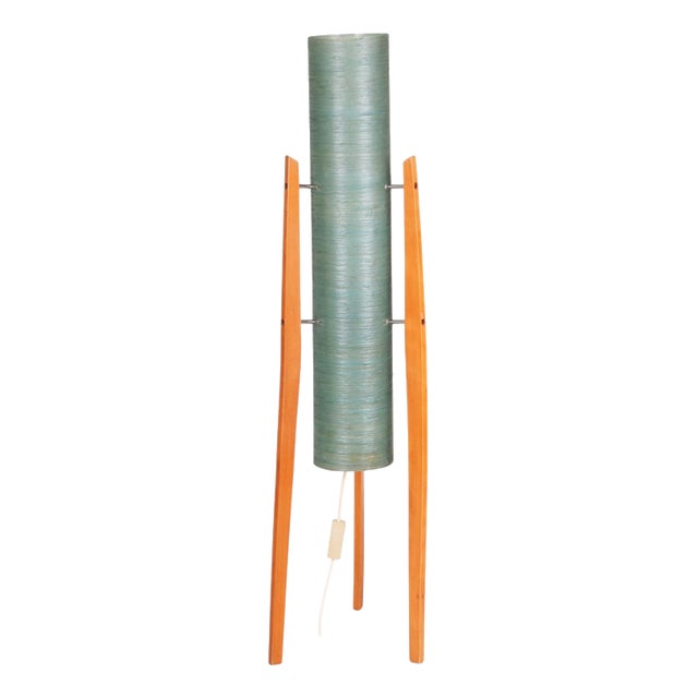 Mid-Century Modern Floor Lamp in Beech by Novoplast Sereď, Czech, 1960s For Sale