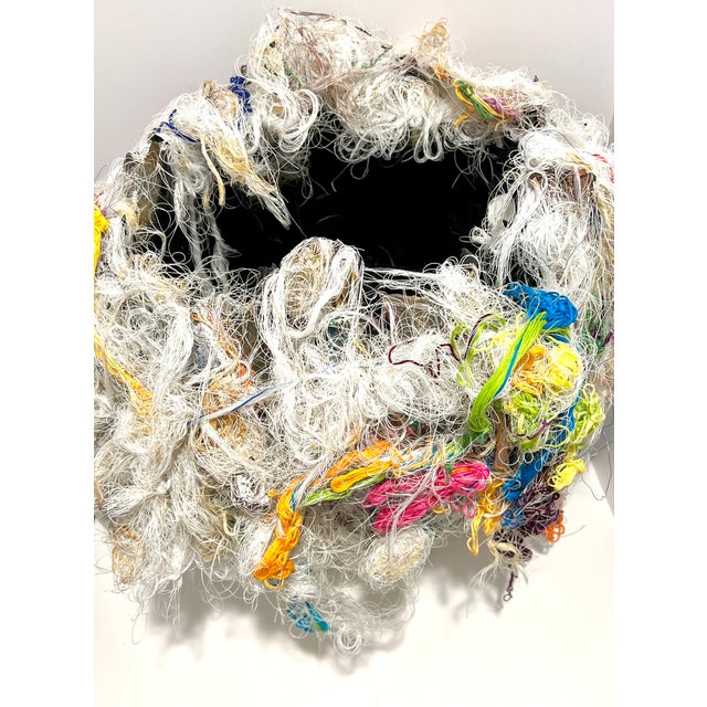 Leon Dickey Signed 2017 Mixed Media Fiber Sculptural Vessel / Planter For Sale - Image 10 of 11