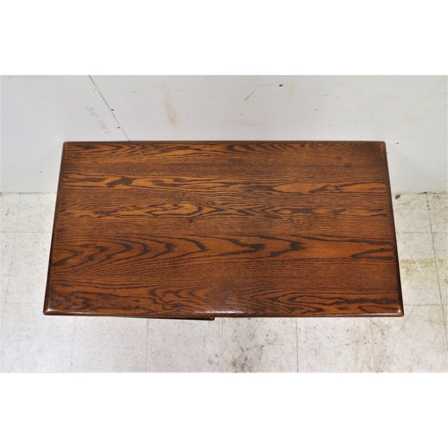 English Oak Coffee Table With Nesting Side Tables For Sale - Image 4 of 8