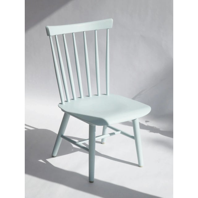 Wood Mid-Century Modern Baby Blue Wooden Chair For Sale - Image 7 of 10