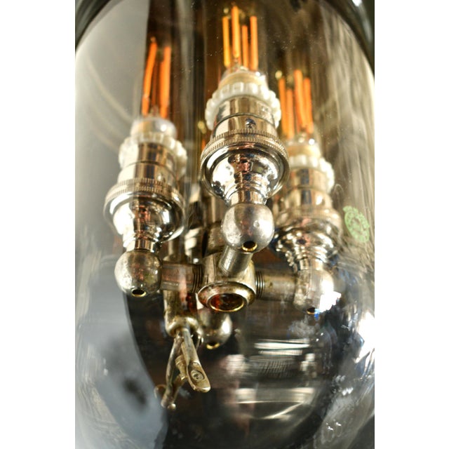 Platinum 19th Century Gas Pendant With Pyrex Cloche For Sale - Image 8 of 11