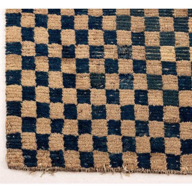 Tibetan Checkerboard Khaden Rug, 4' 8" X 2' 5" For Sale In New York - Image 6 of 7