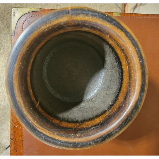 1990s Chinese Hua'li Wood Brush Holder/Pot For Sale - Image 5 of 6