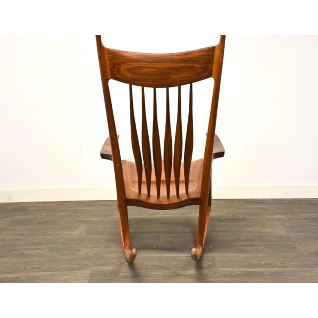 1990s Modern Walnut Sam Maloof Style Rocking Chair For Sale - Image 5 of 11