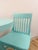Vintage Bistro Set Turquoise Blue Counter Height Table Two Chairs Outdoor/Indoor For Sale - Image 13 of 16
