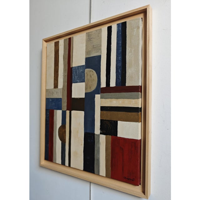 Contemporary À Contretemps, Contemporary French Geometric Abstract Framed by Sophie Dumont For Sale - Image 3 of 8