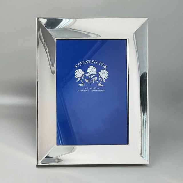 Mid-Century Modern Italian Photo Frame in Silver Plated, 1970s For Sale - Image 3 of 7
