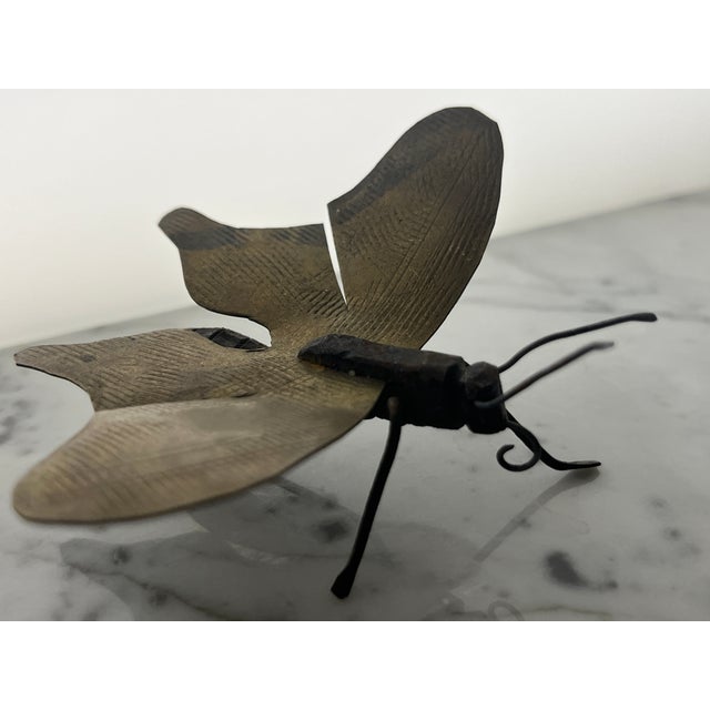 Brass Moth Insect Handmade French 2 X 4 For Sale - Image 11 of 16