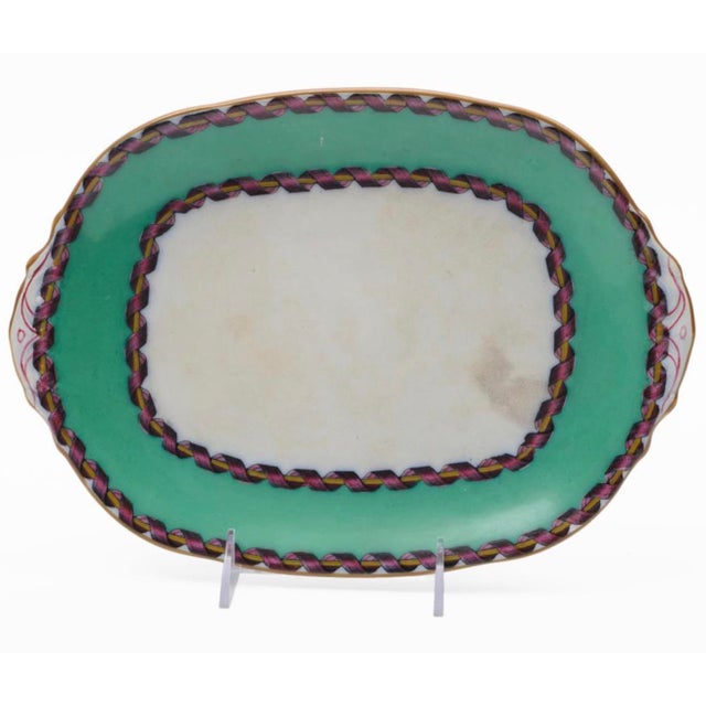 19th Century English Green Porcelain Dessert or Dinner Service Plates and Footed Compotes For Sale - Image 4 of 15