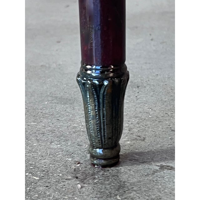 Late 19th Century Pair of French Mahogany Nightstands with Drawer, Door and Bronze Crest For Sale - Image 14 of 18
