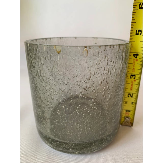 Glass Small Gray Murano Bullicante Glass Flower Vase For Sale - Image 7 of 8