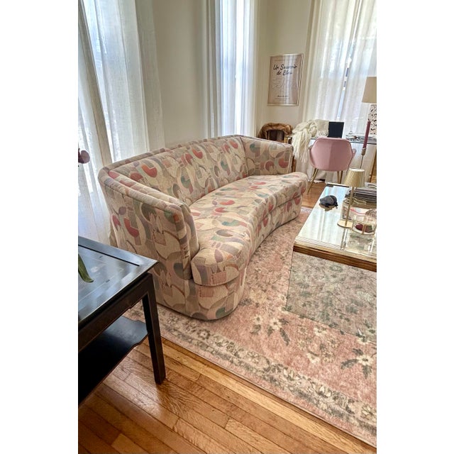 Taupe 1980s Vladimir Kagan Style Post Modern Curved Sofa For Sale - Image 8 of 10