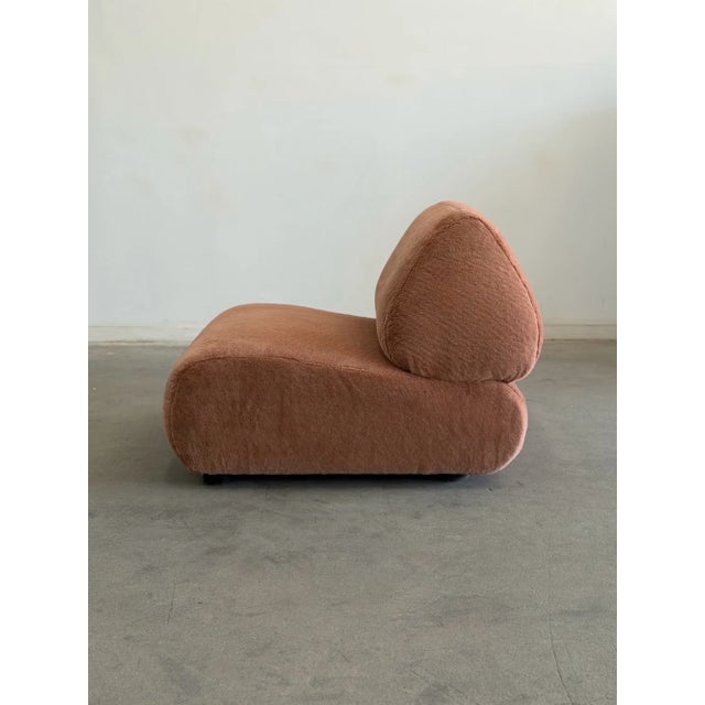 Isosceles Lounge Chair in Pink Mohair For Sale - Image 9 of 11