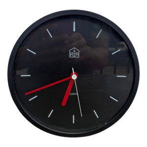1980s Habitat Uk Postmodern Black Minimal Wall Clock