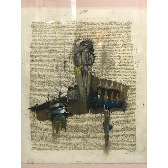 Johnny Friedlaender "Pavot Roi" Hand-signed, limited graphic. The work features a fascinating combination of muted colors...