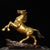 Large Vintage Gilt Brass Galloping Horse Sculpture - Feng Shui "Success" Statue on Base For Sale - Image 4 of 9