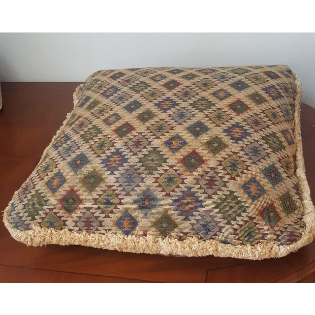 Boho Chic Geometric Tapestry Throw Pillow For Sale - Image 4 of 7