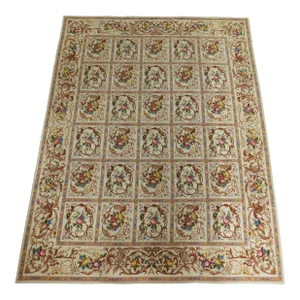 Vintage Handmade French Style Needlepoint. 8'9"x 7'5"