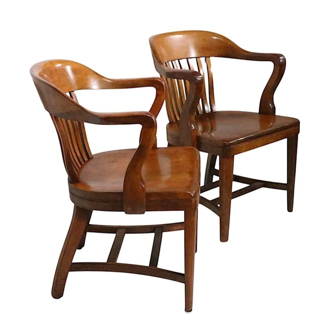 Early 20th Century Set of Six Vintage Bank of England Jury Chairs C. 1910/40's For Sale - Image 5 of 18
