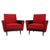 Set of Leatherette and Red Fabric Armchairs, Czechoslovakia, 1970s For Sale - Image 15 of 15