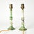 Pair of 1930's Carved Alabaster | Marble | Stone Lamps With Green For Sale - Image 4 of 17