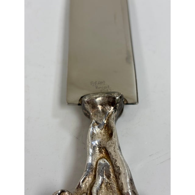 Michael Aram Vintage Michael Aram & Maryse Boxer 'I Love You' Coral Handled Silver-Plated 3-Piece Serving Cutlery Set For Sale - Image 4 of 11