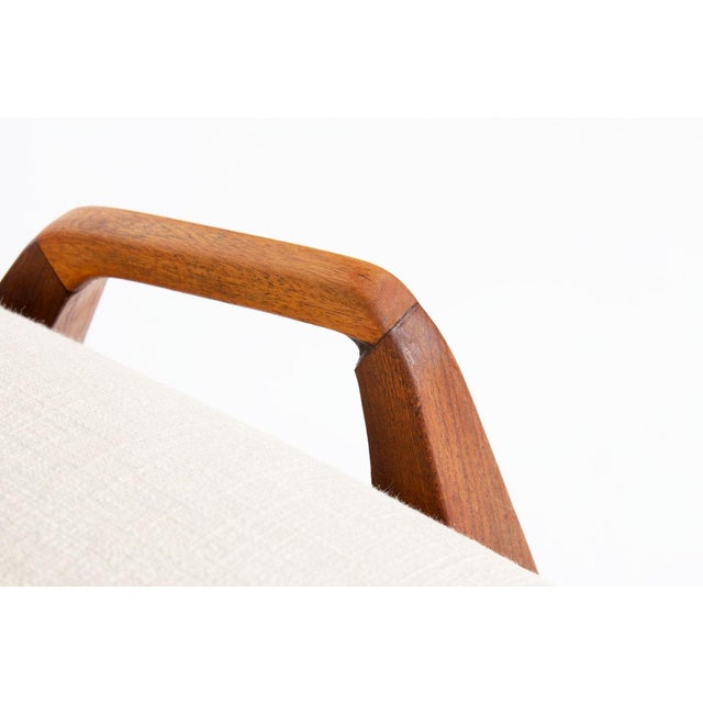 Vintage Chairs in Mahogany and Beige Cotton by Maurice Pré, France, 1950s, Set of 6 For Sale - Image 9 of 14