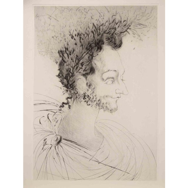 Salvador Dalì, Portrait of Ronsard, 1968, Etching For Sale - Image 4 of 4